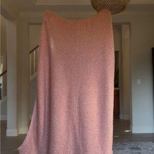 Anthropologie knit coral soft blanket